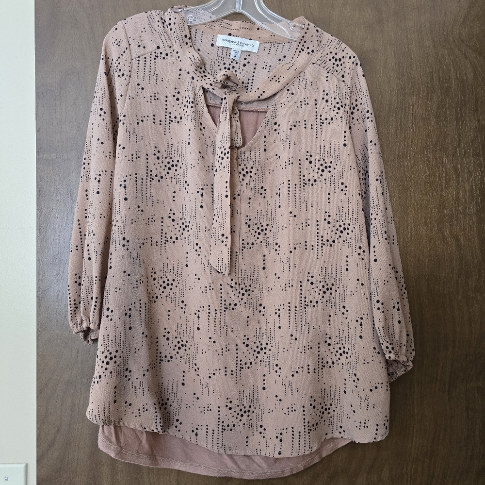 Tempted Hearts Tie-Bow Blouse